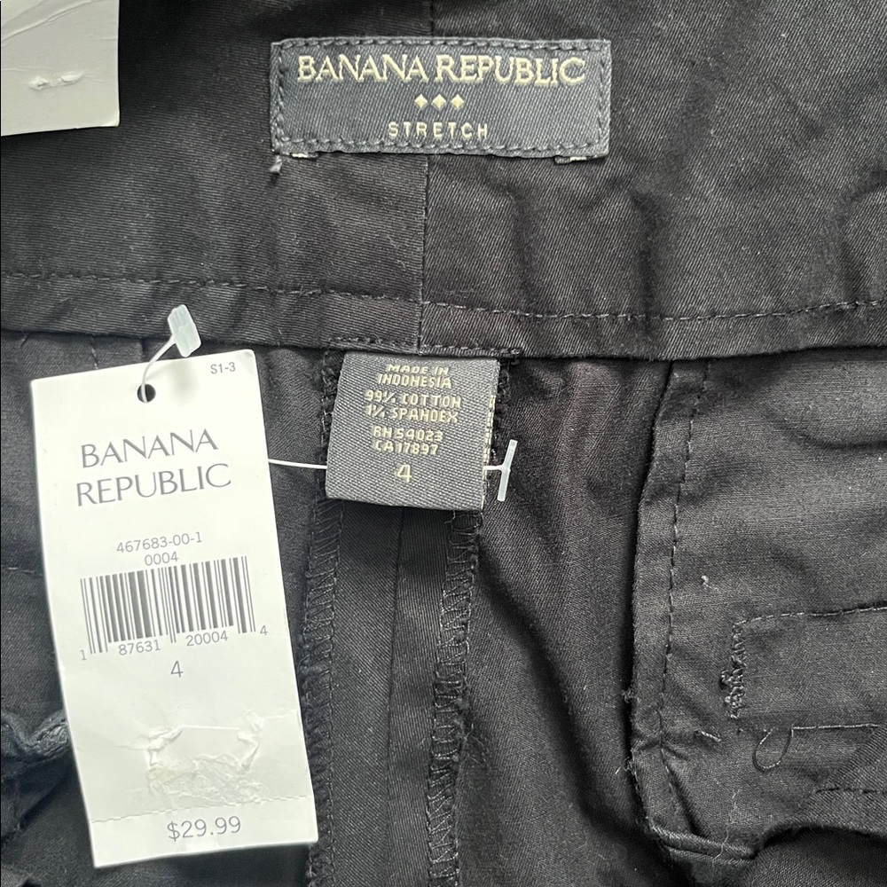 BANANA REPUBLIC Harrison Fit Cropped Stretch Black Pants Size 4 NWT - Picture 10 of 11